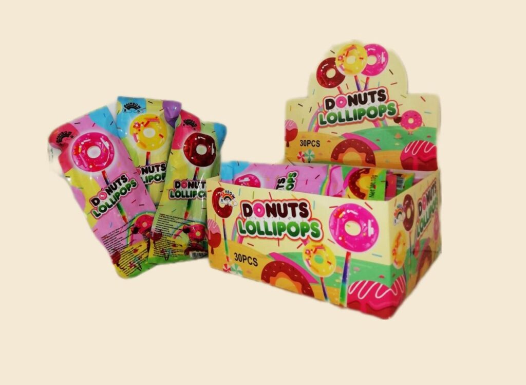 Льодяник на паличці ПОНЧИК/DONAT LOLLIPOPS 30 шт.