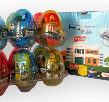 Пластикові яйце з драже та іграшкою POLICE 12 шт.