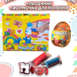 Пластикове яйце з пластиліном 12 шт.