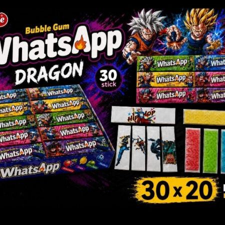 Жуйка Wathsapp 20 шт. у пап.мікс із тату, пластикинка.